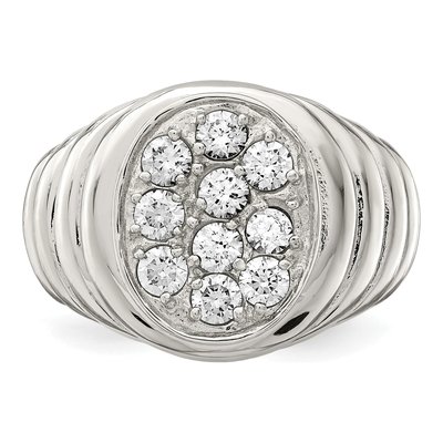 Men's Sterling Silver CZ Cluster Ring – view 5