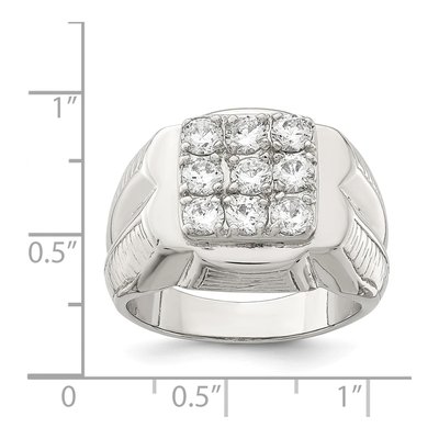 Men's Sterling Silver CZ Ring – view 6