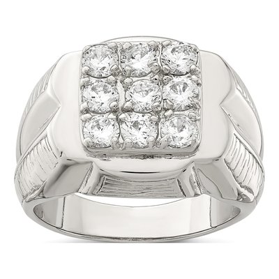 Men's Sterling Silver CZ Ring