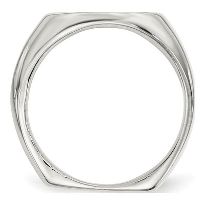 Men's Sterling Silver Open Back Signet Ring – view 3