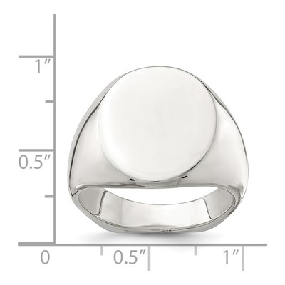 Men's Sterling Silver Open Back Signet Ring – view 5