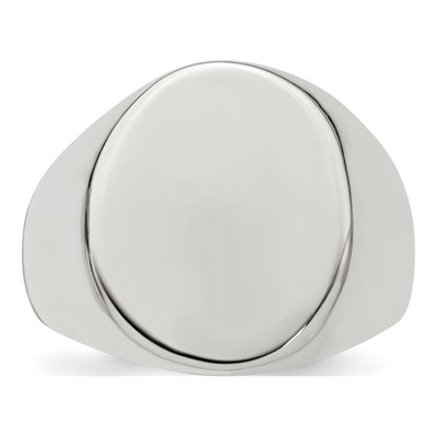 Men's Sterling Silver Open Back Signet Ring – view 6