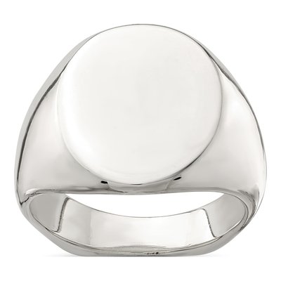 Men's Sterling Silver Open Back Signet Ring