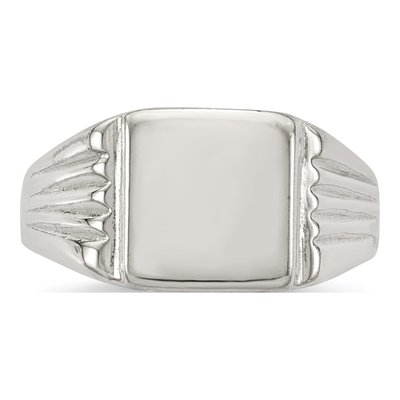 Men's Sterling Silver Signet Ring – view 6