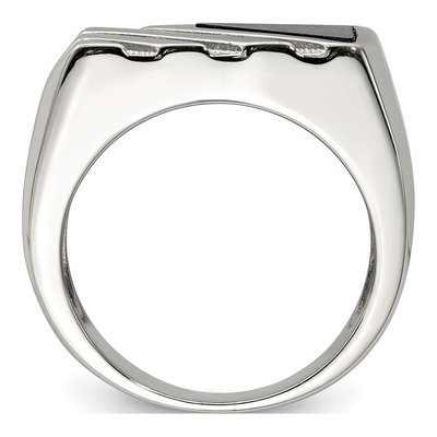 Men's Sterling Silver Onyx Ring – view 3