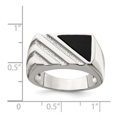 Men's Sterling Silver Onyx Ring – view 4