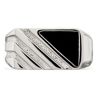Men's Sterling Silver Onyx Ring – view 6