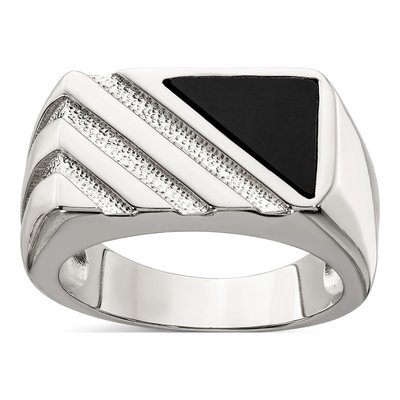 Men's Sterling Silver Onyx Ring