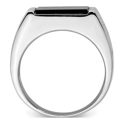 Men's Sterling Silver Onyx Ring – view 3