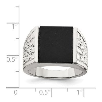 Men's Sterling Silver Onyx Ring – view 4