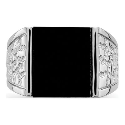 Men's Sterling Silver Onyx Ring – view 6