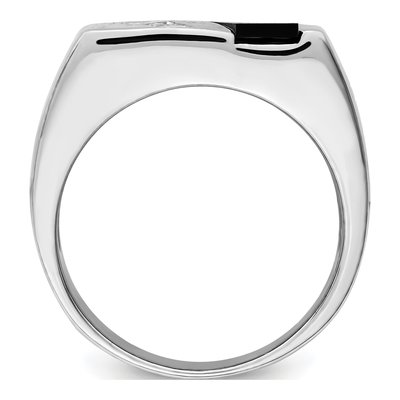 Men's Sterling Silver Onyx & CZ Ring – view 3