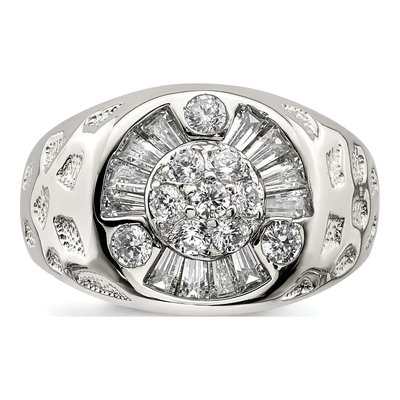 Men's Sterling Silver CZ Ring – view 6