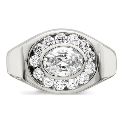 Men's Sterling Silver CZ Ring – view 6