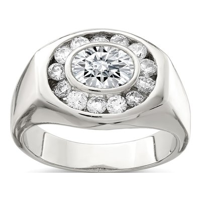 Men's Sterling Silver CZ Ring