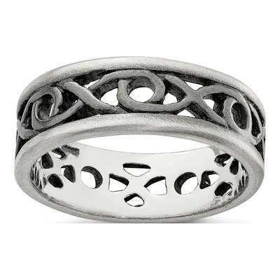 Men's Sterling Silver X&o Design Ring