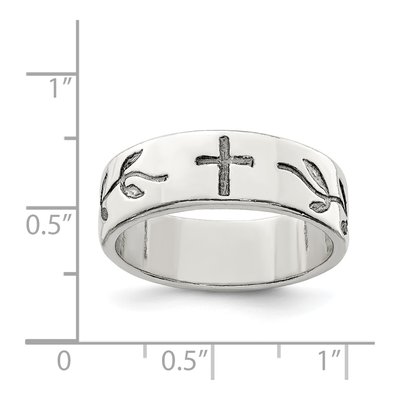 Men's Sterling Silver Cross Ring – view 4