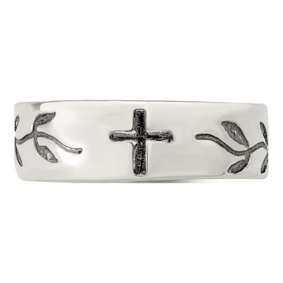 Men's Sterling Silver Cross Ring – view 6