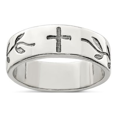 Men's Sterling Silver Cross Ring