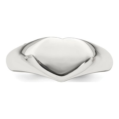 Sterling Silver Heart Signet Ring – view 6