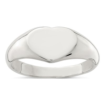 Sterling Silver Heart Signet Ring