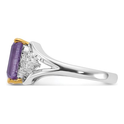 Sterling Silver Amethyst & Diamond Ring – view 3