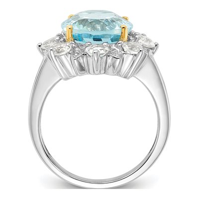 Sterling Silver White Topaz & Sky Blue Topaz Ring – view 2