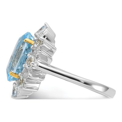 Sterling Silver White Topaz & Sky Blue Topaz Ring – view 3