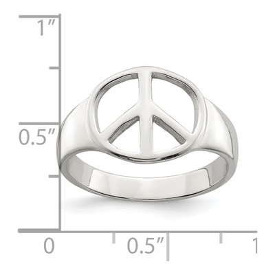 Sterling Silver Peace Sign Ring – view 4