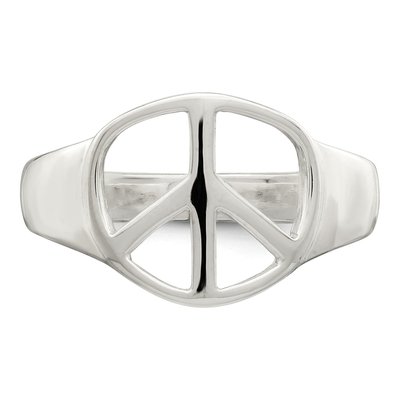 Sterling Silver Peace Sign Ring – view 6