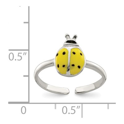 Sterling Silver Enameled Bug Toe Ring – view 4