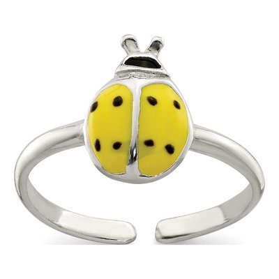 Sterling Silver Enameled Bug Toe Ring