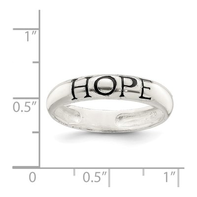 Sterling Silver Antiqued Hope Ring – view 4