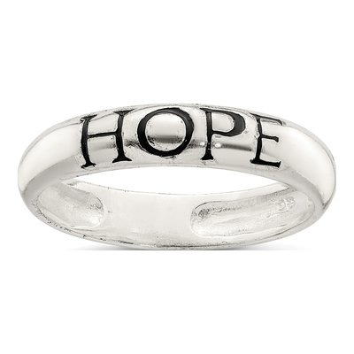 Sterling Silver Antiqued Hope Ring