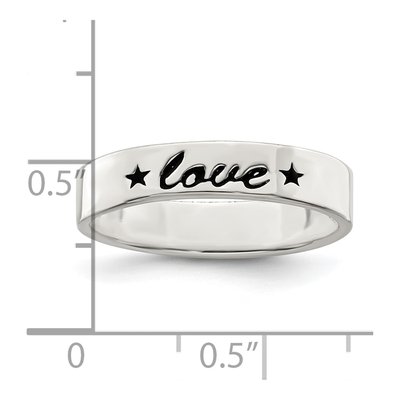 Sterling Silver Antiqued Love Ring – view 4