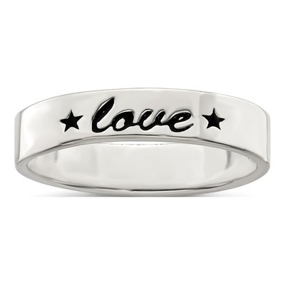 Sterling Silver Antiqued Love Ring