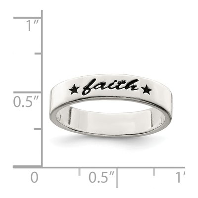 Sterling Silver Antiqued Faith Ring – view 5