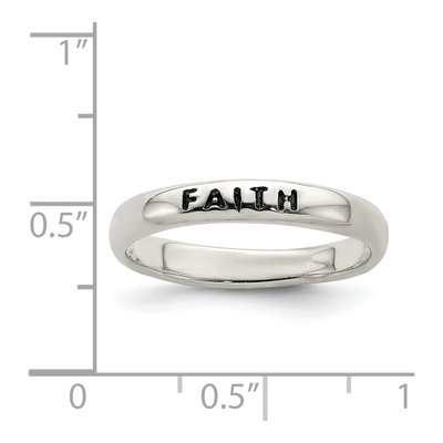 Sterling Silver Antiqued Faith Ring – view 5