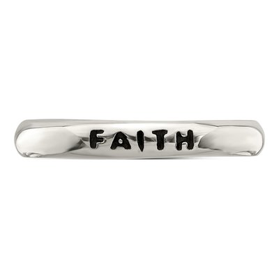 Sterling Silver Antiqued Faith Ring – view 6