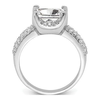 Sterling Silver CZ Square Engagement Ring – view 3