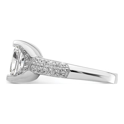 Sterling Silver CZ Square Engagement Ring – view 5