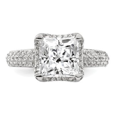 Sterling Silver CZ Square Engagement Ring – view 6