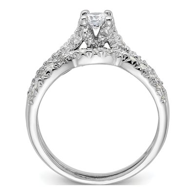 Sterling Silver CZ 2-Piece Wedding Ring Set – view 3