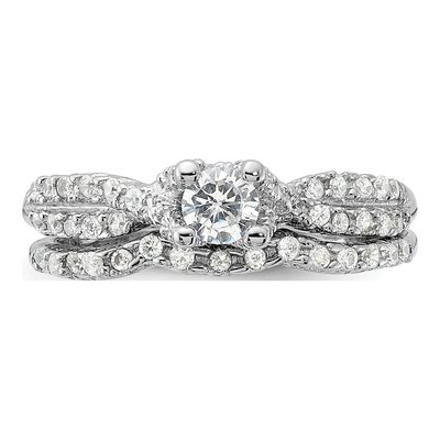 Sterling Silver CZ 2-Piece Wedding Ring Set – view 6