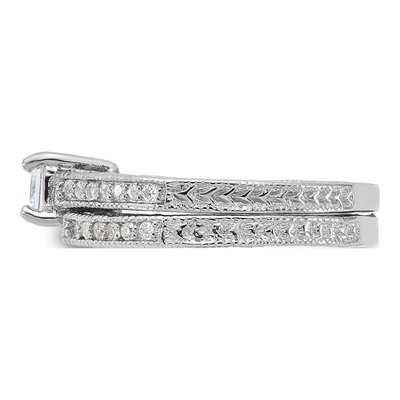Sterling Silver CZ 2-Piece Wedding Ring Set – view 4