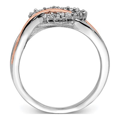 Sterling Silver CZ Heart Ring – view 3