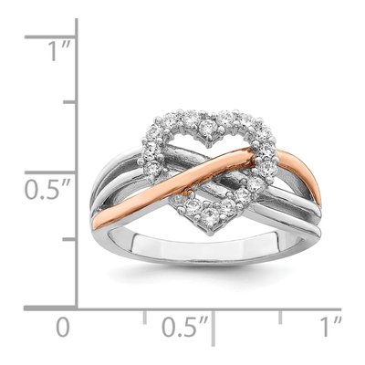 Sterling Silver CZ Heart Ring – view 4