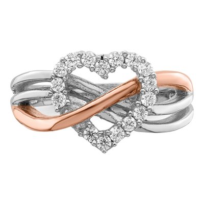 Sterling Silver CZ Heart Ring – view 6