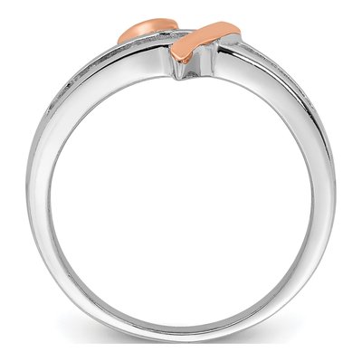 Sterling Silver CZ Heart Ring – view 3