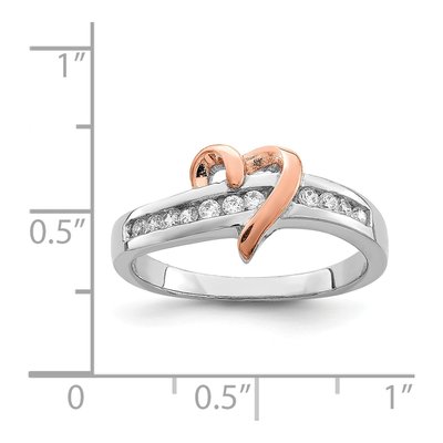 Sterling Silver CZ Heart Ring – view 5
